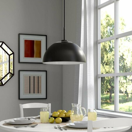 HUDSON & CANAL 16 in. Jordyn Pendant with Metal Shade Matte Black PD1656